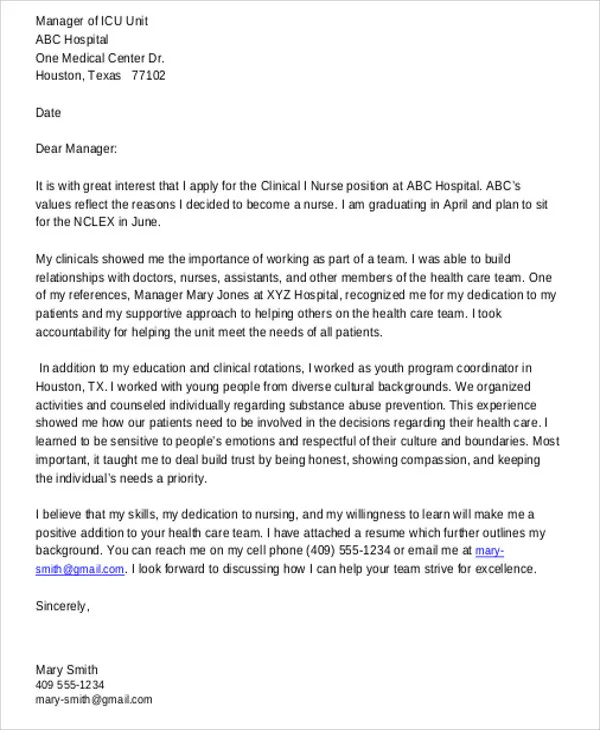 41020 cover letter sections