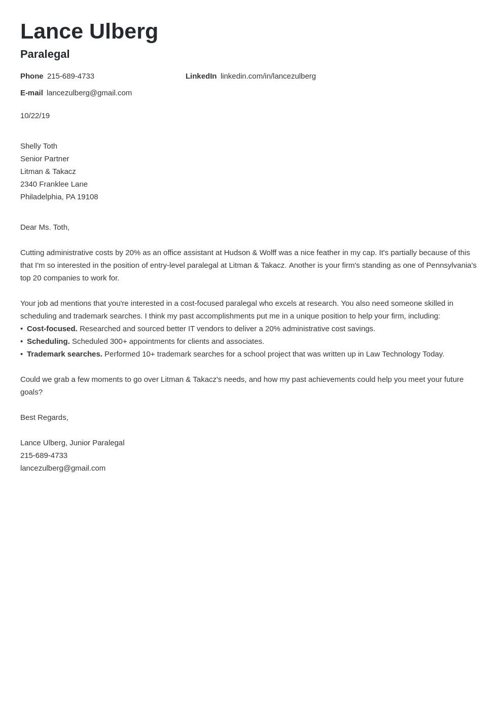 41029 cover letter formatting