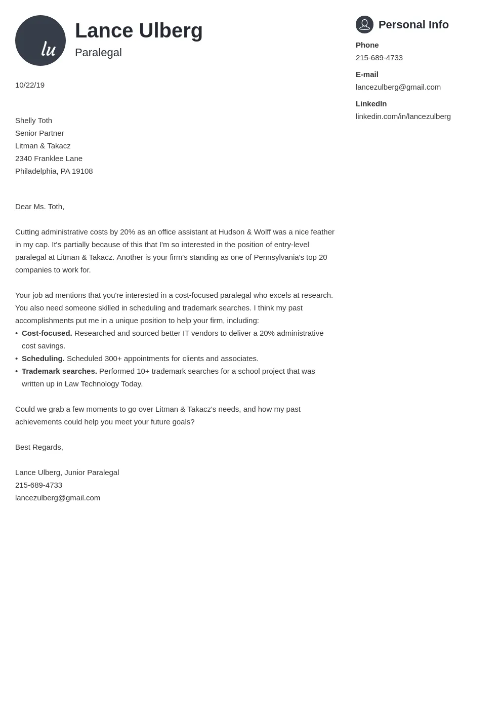 41029 paralegal experience