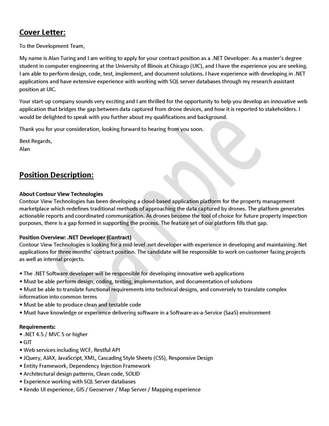41031 emailing cover letter