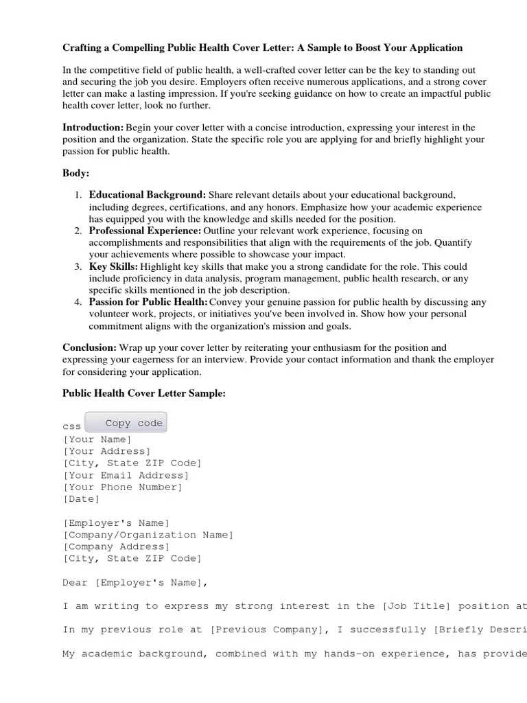 41065 public health cover letter