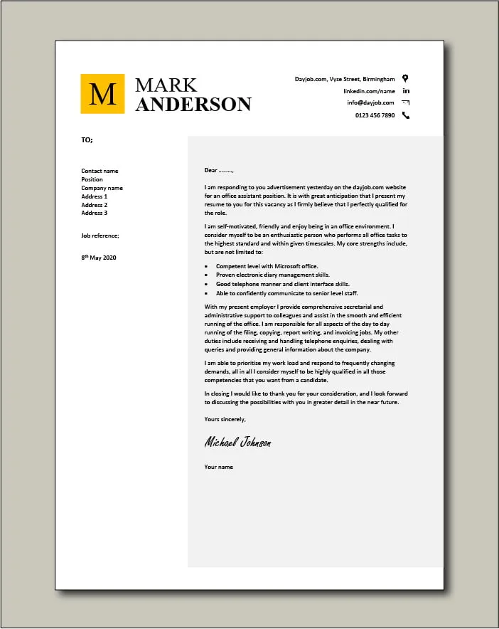41066 customize cover letter