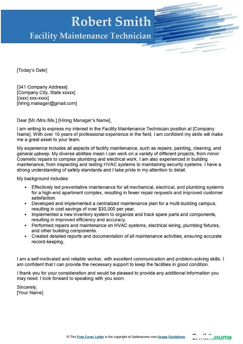 41069 cover letter formatting