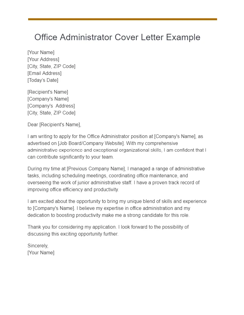 41075 admin cover letter formatting