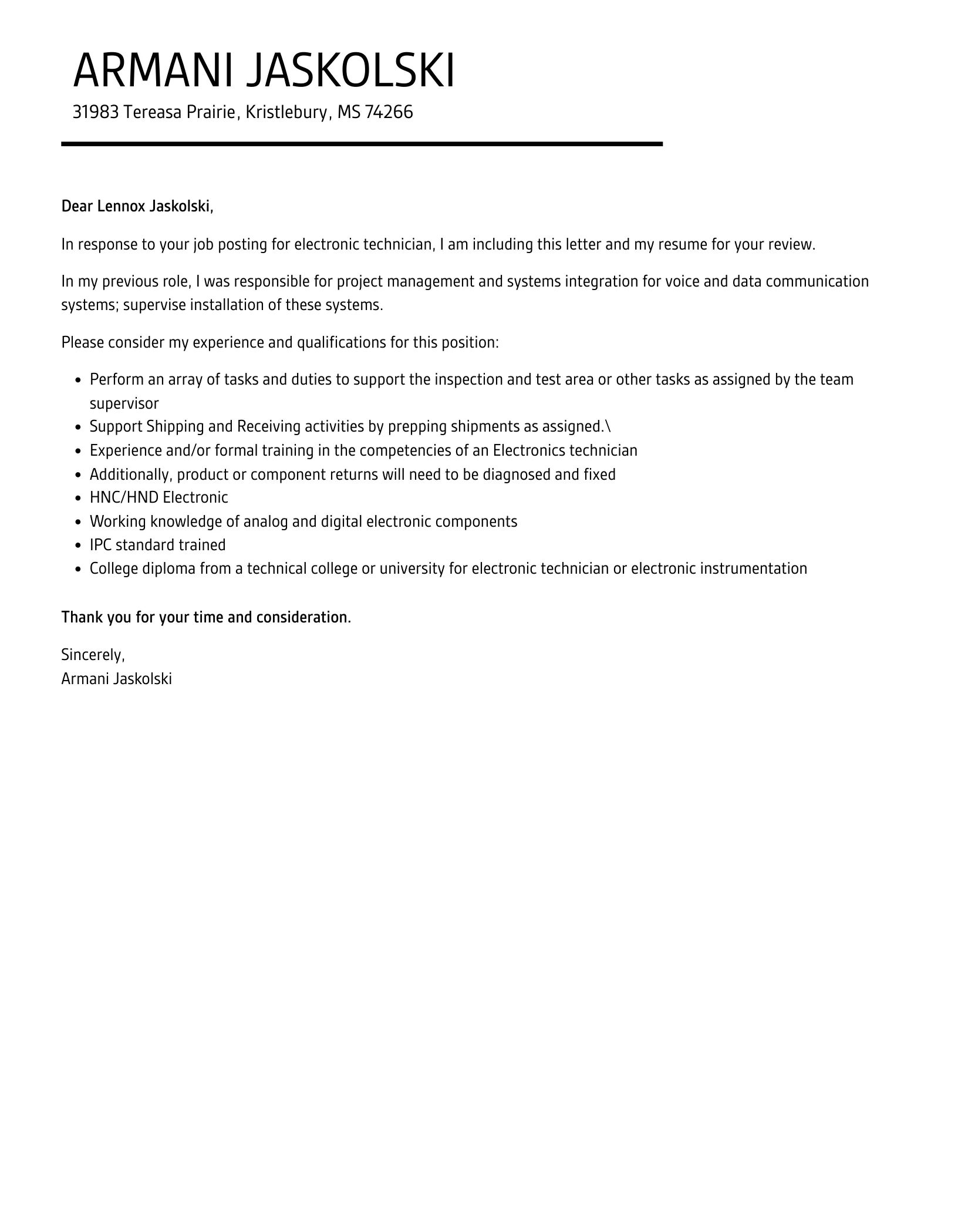 41086 electronic technician certifications