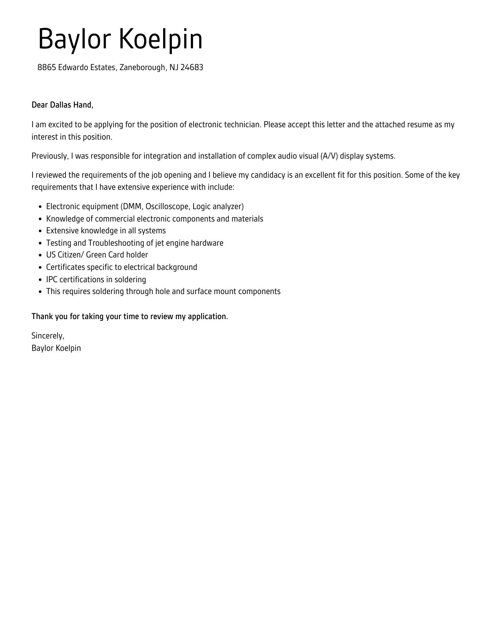 41086 electronic technician soft skills