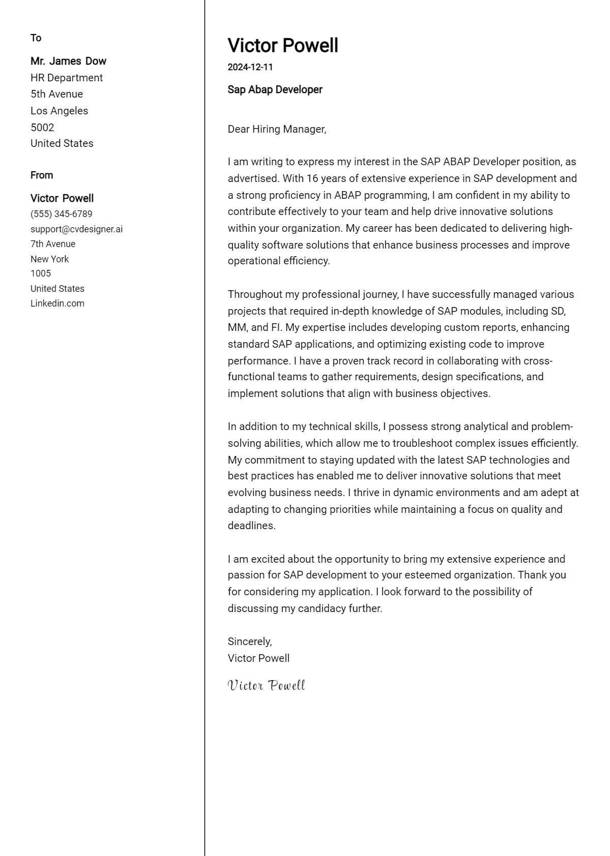 41088 cover letter formatting