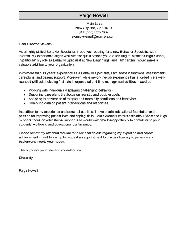 41090 social worker cover letter example