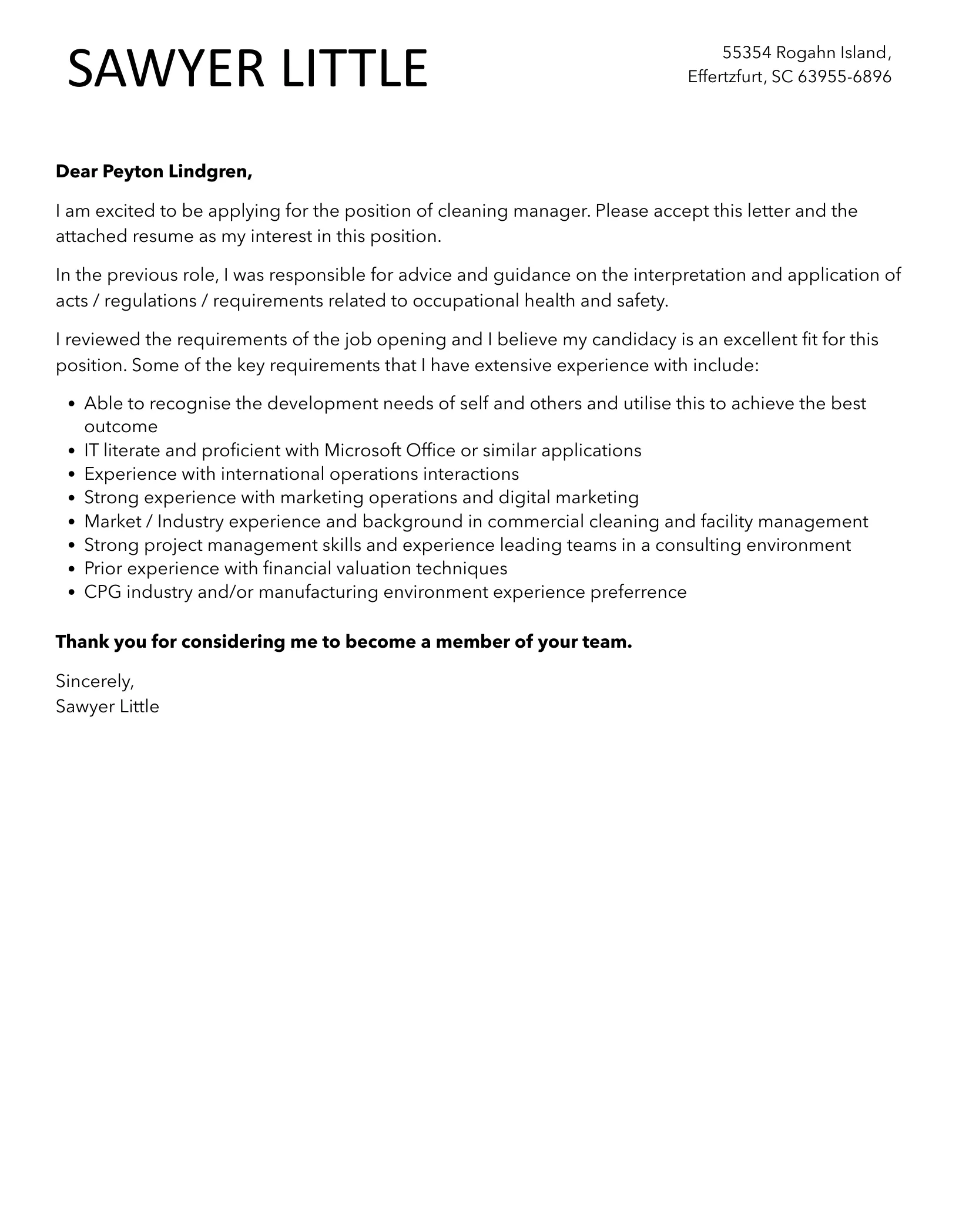 41095 professional cover letter