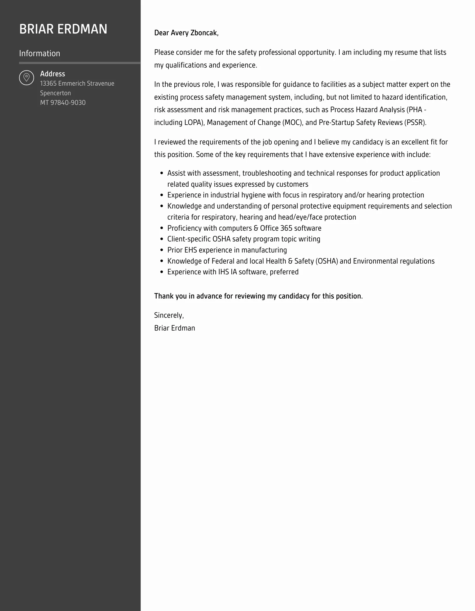 41112 tailoring cover letter