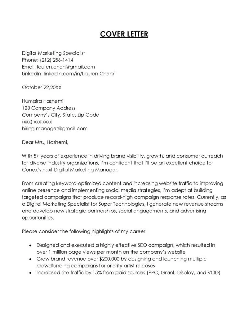 41122 cover letter tailoring