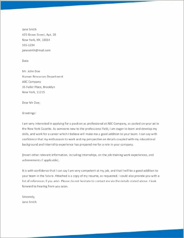 41126 tailoring cover letter