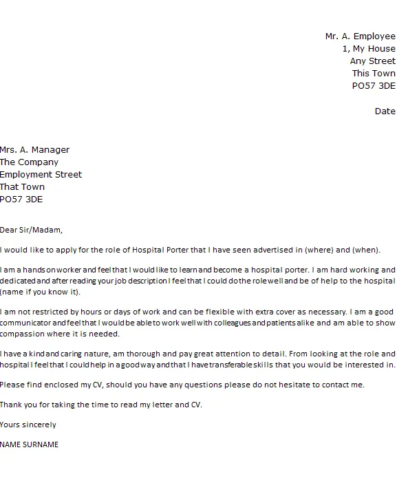 41129 porter job duties