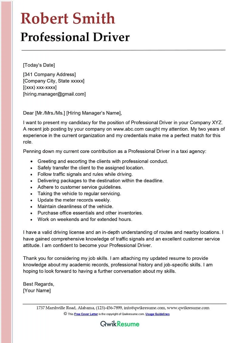 41130 driving job experience