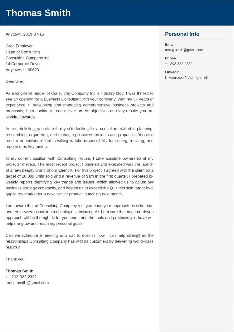 41131 business cover letter format