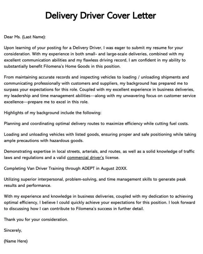 41136 courier driver formatting