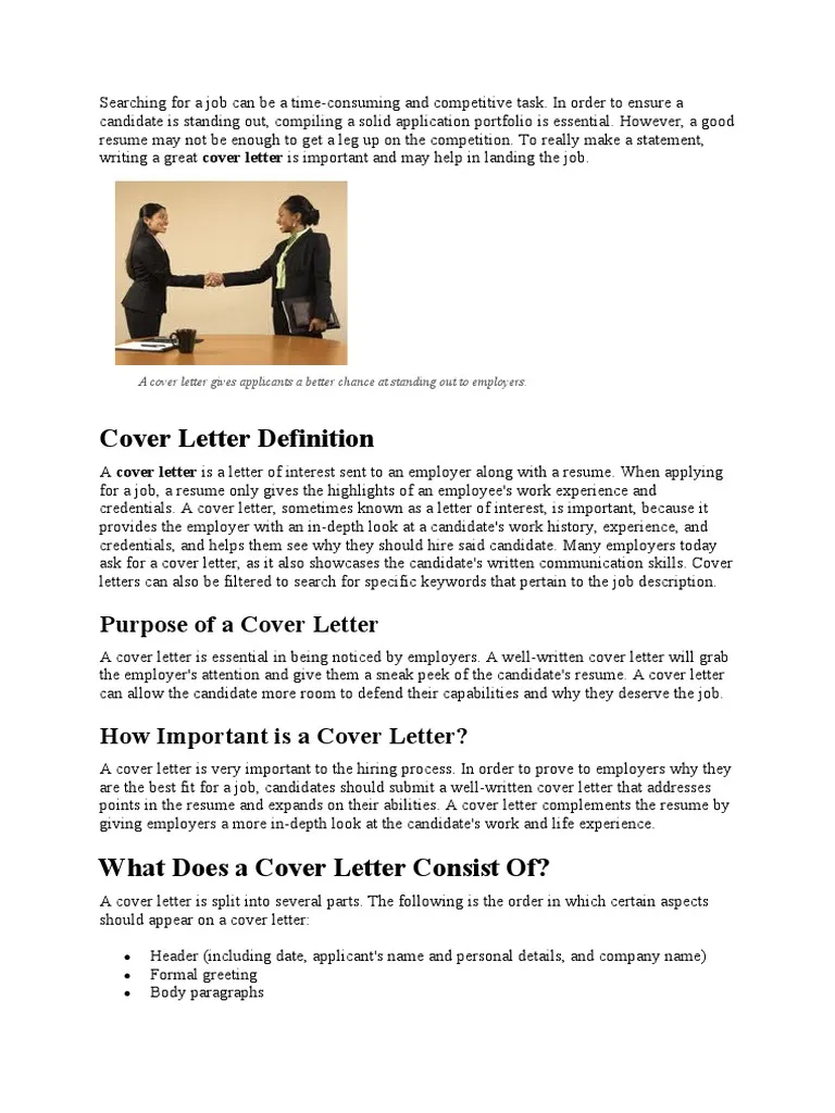 41140 cover letter definition