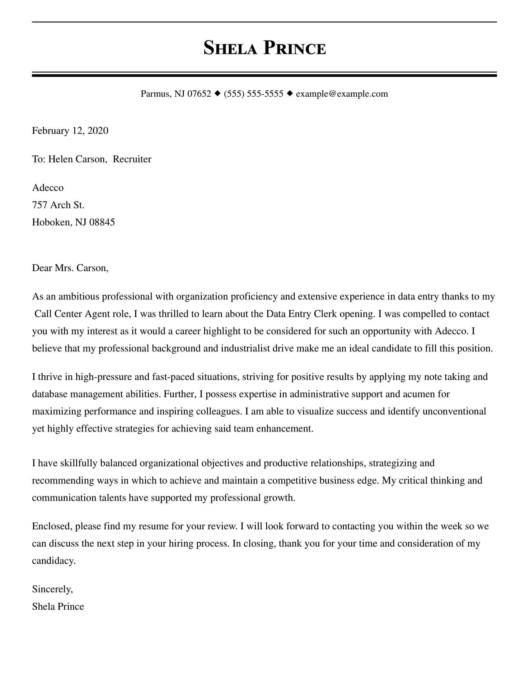 41143 cover letter elements