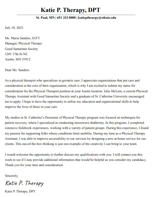 41150 pt school cover letter tips