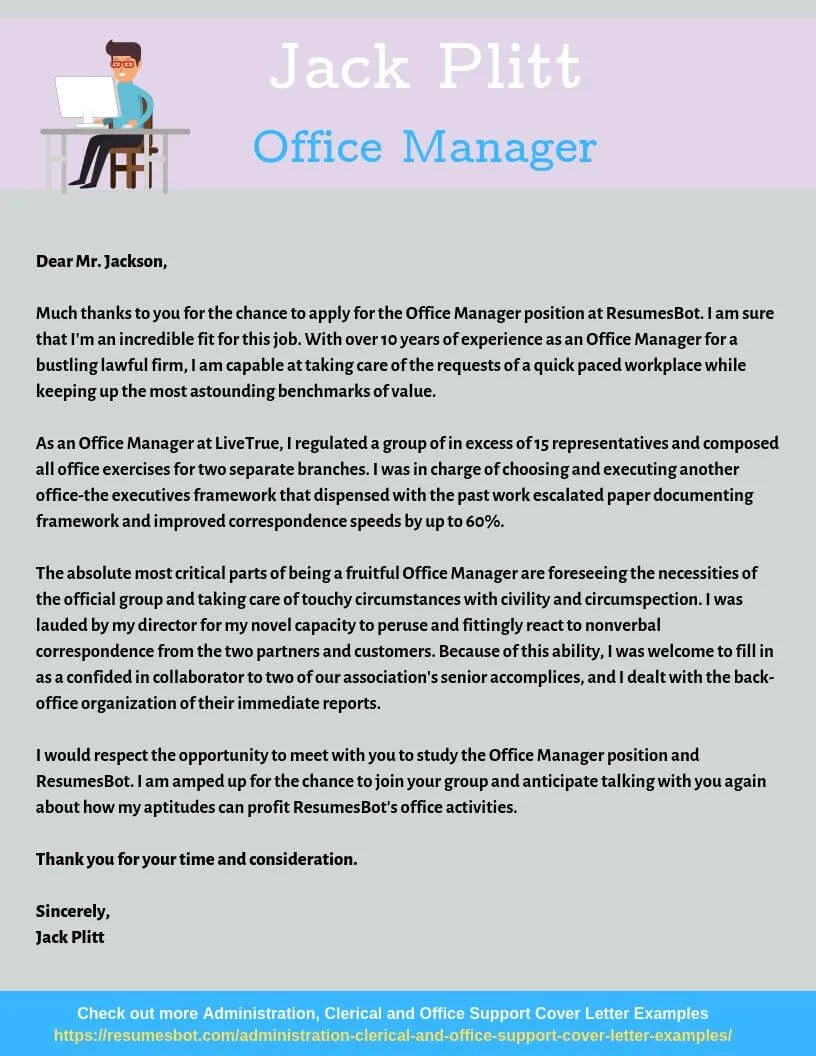 41151 office manager cover letter guide