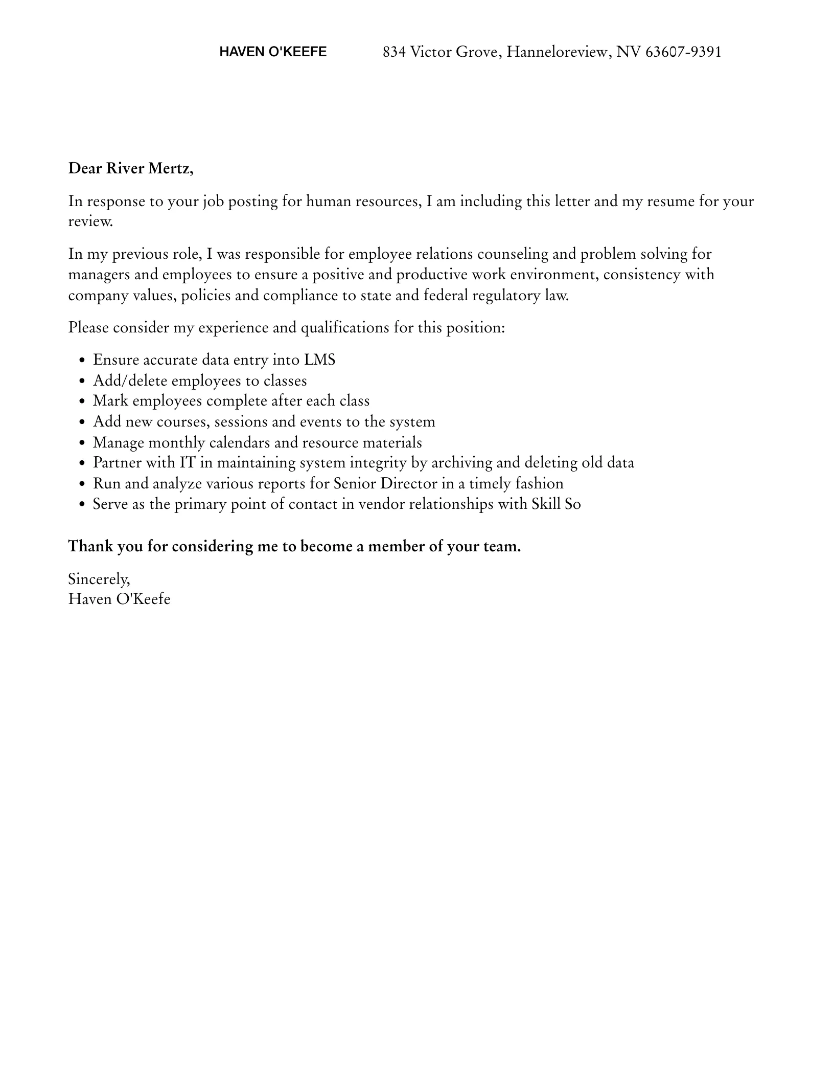 41154 tailoring cover letter hr