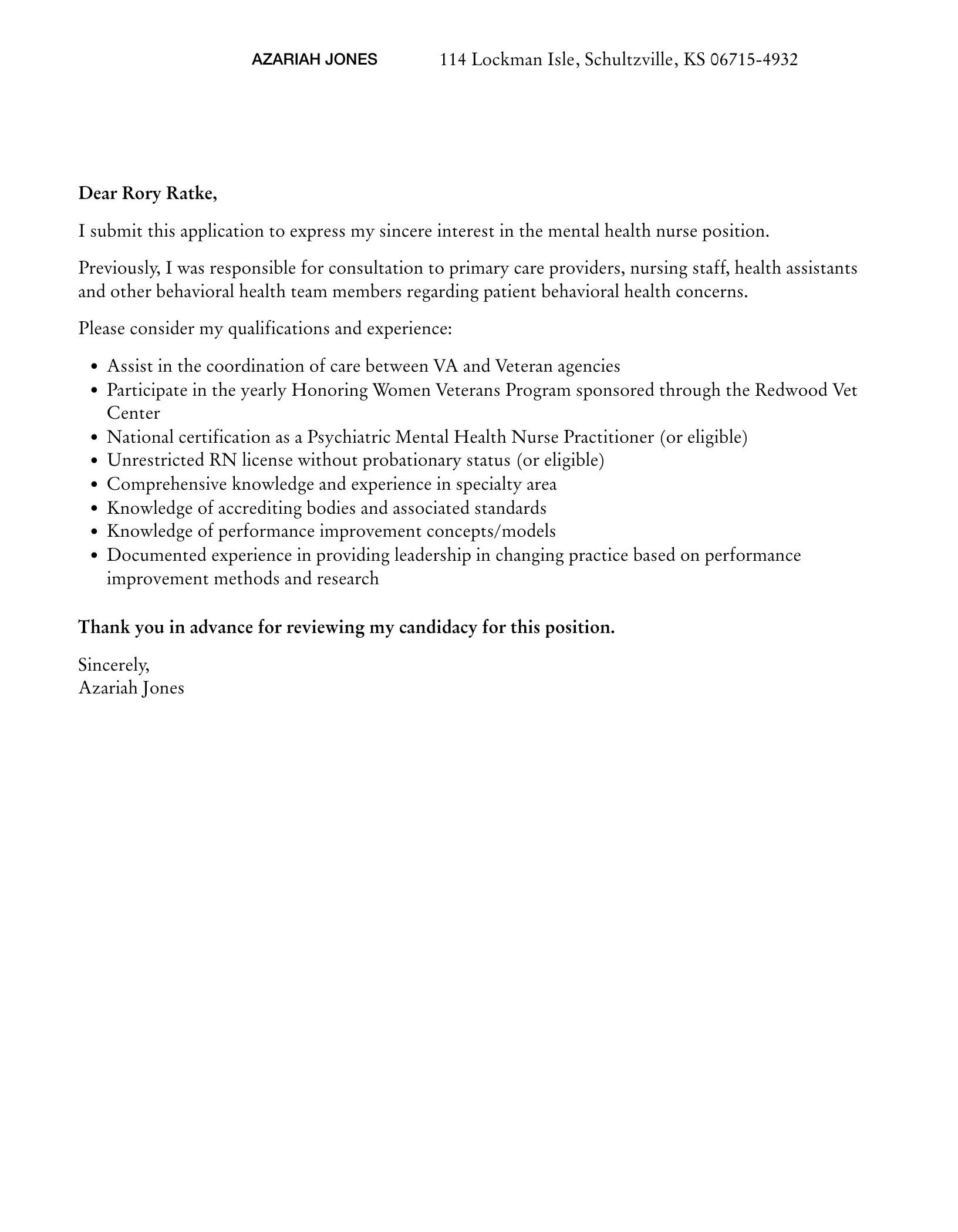 41156 mental health nurse achievements