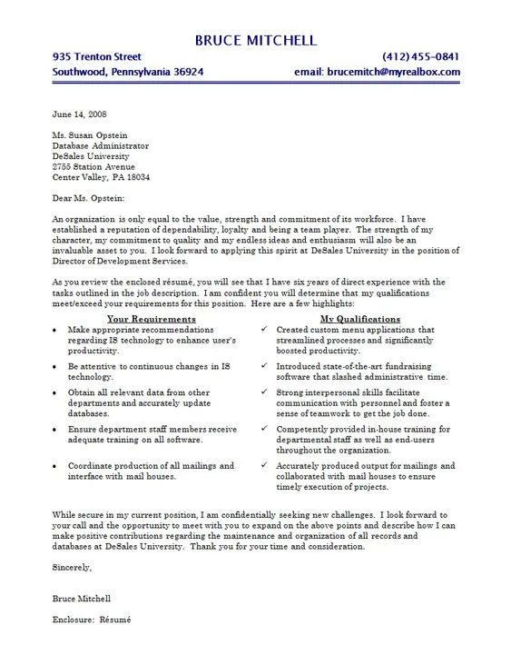 41164 cover letter formatting