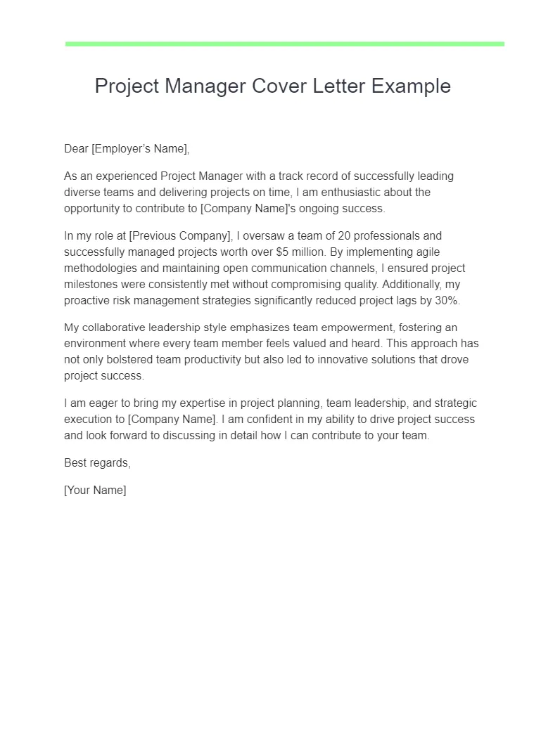 41168 management cover letter leadership