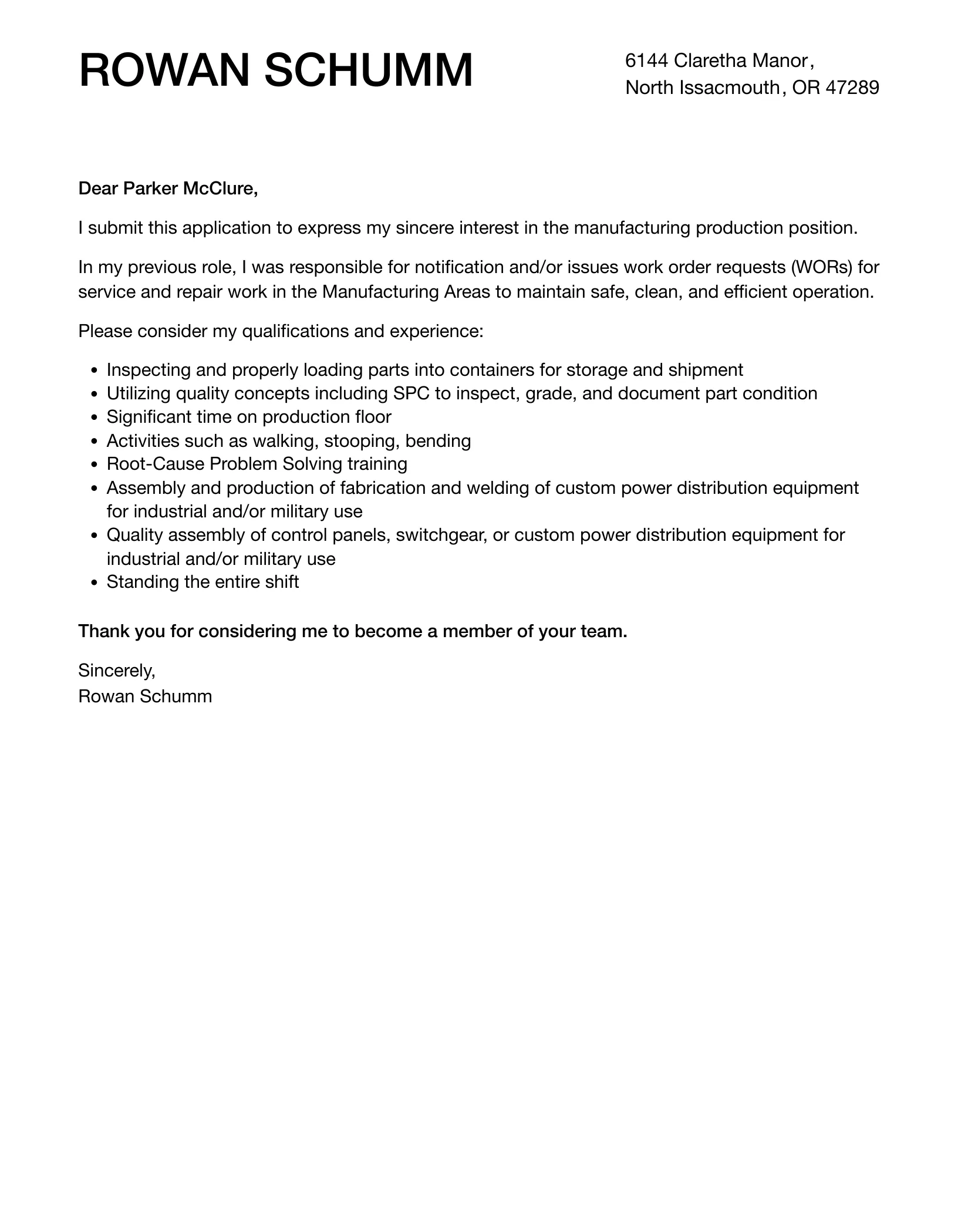 41171 manufacturing cover letter research