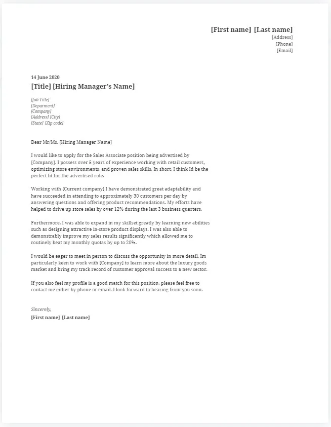 41172 cover letter formatting tips