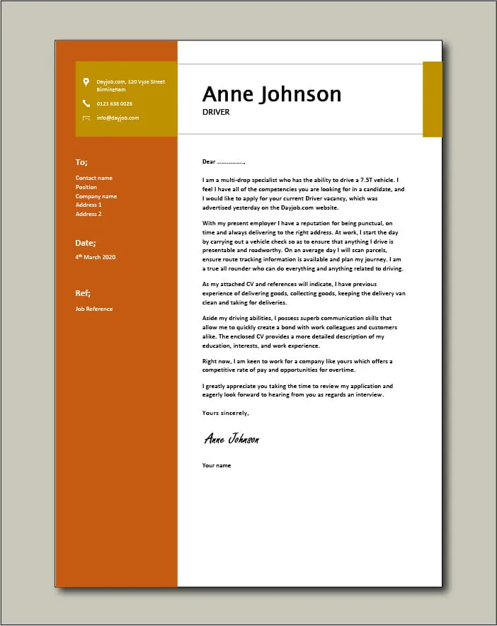 41176 cover letter formatting