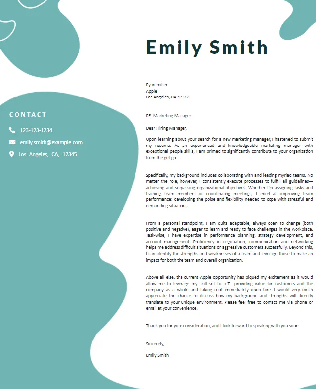 41181 cover letter entry level