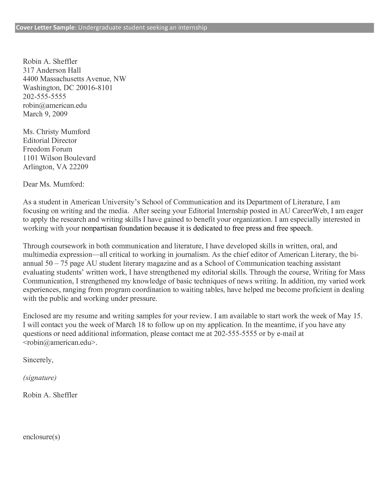 41181 cover letter formatting