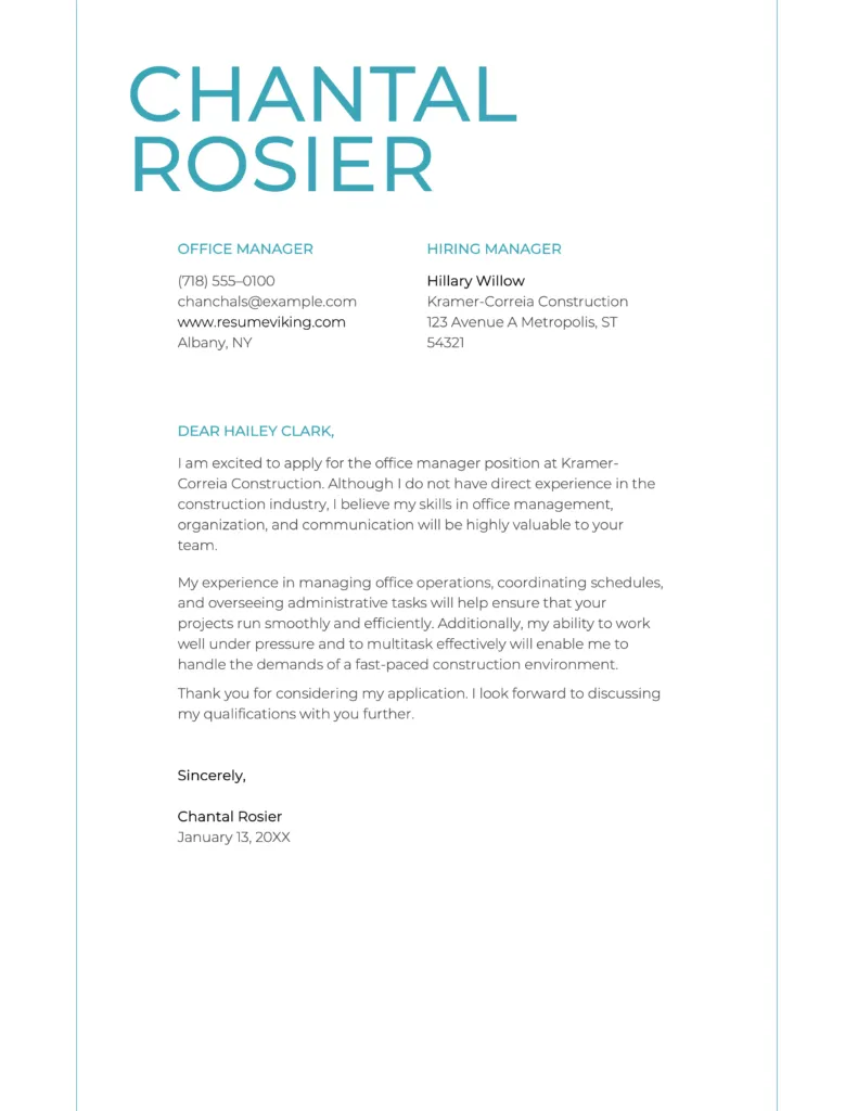 41185 cover letter resources