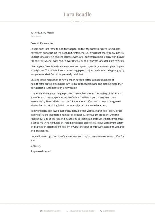 41195 barista coffee knowledge