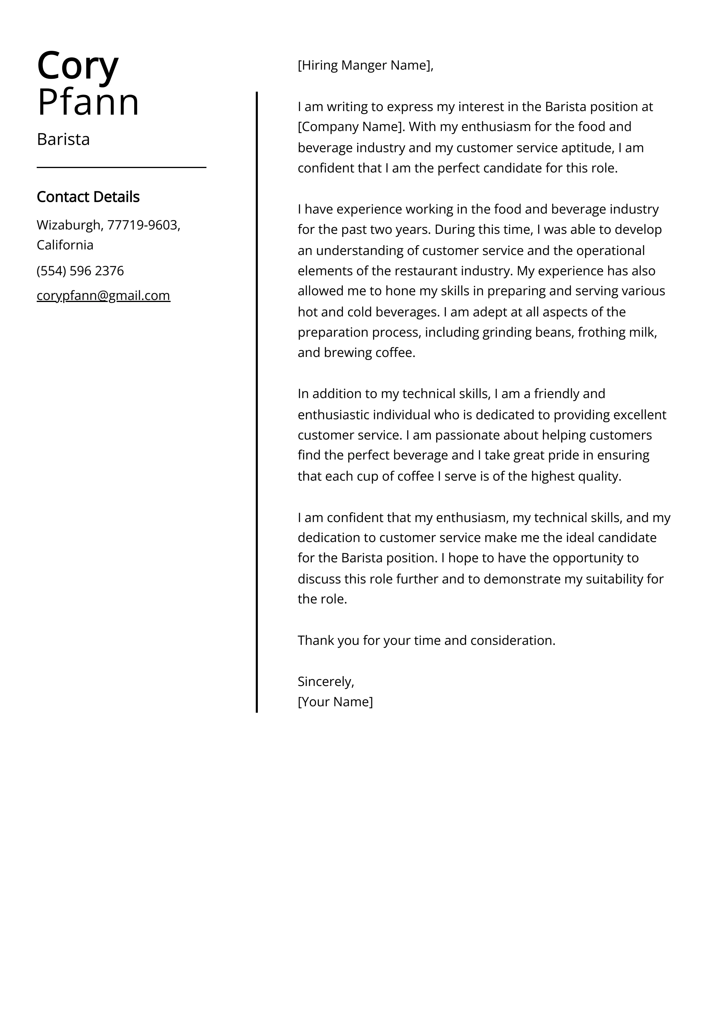 41195 barista cover letter skills