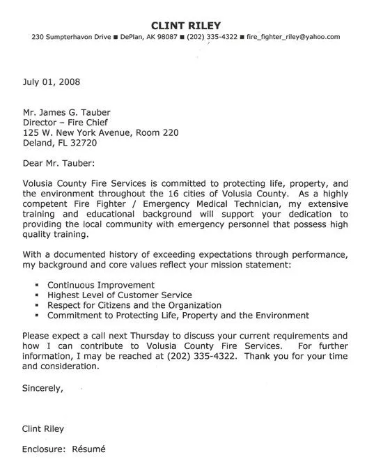 41199 firefighter cover letter header