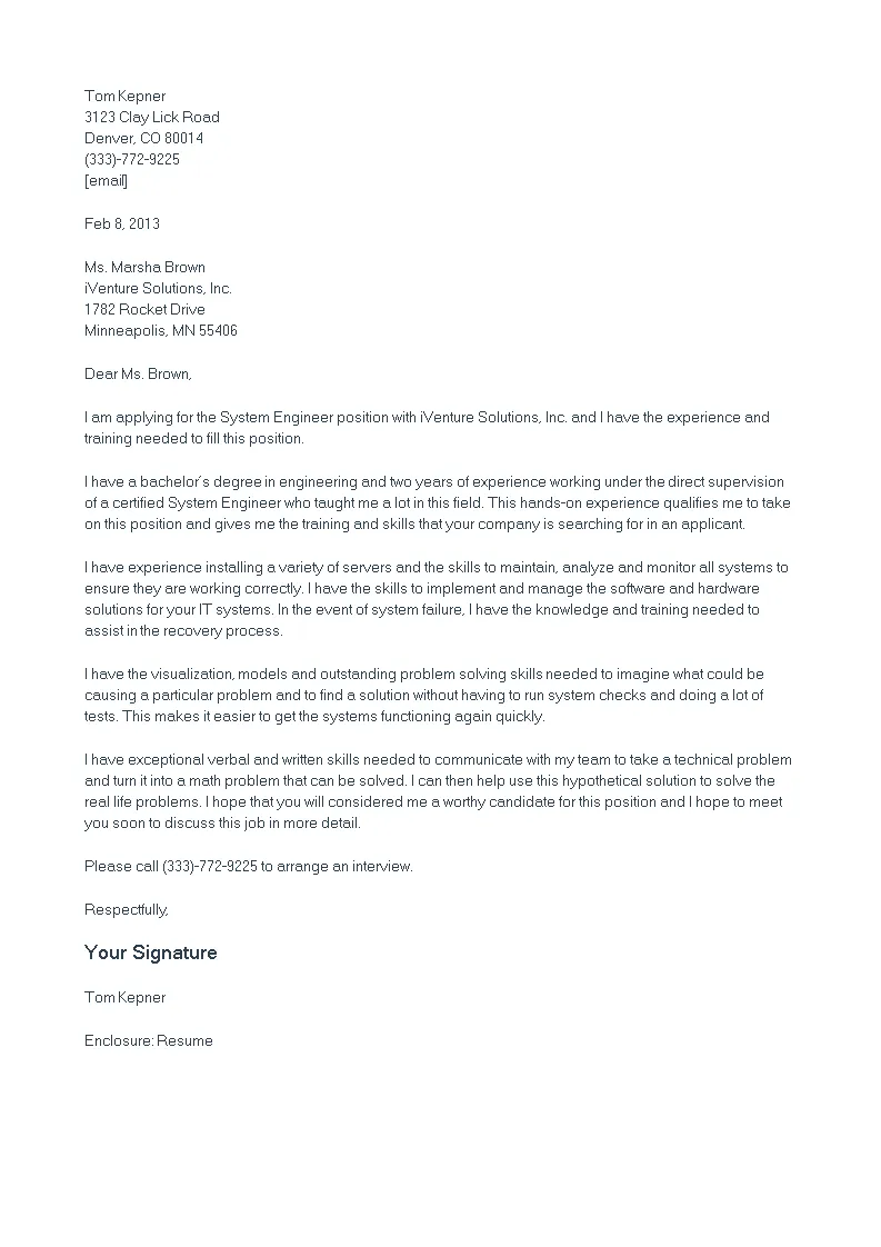 41209 tailor cover letter