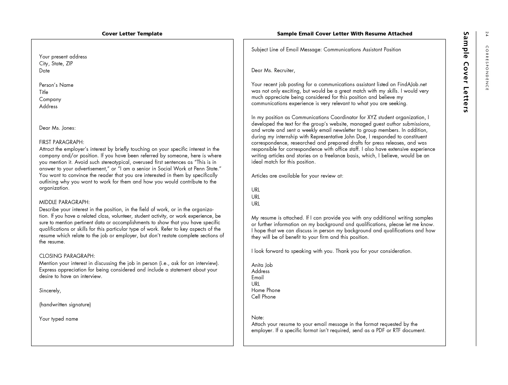 41210 cover letter email formatting