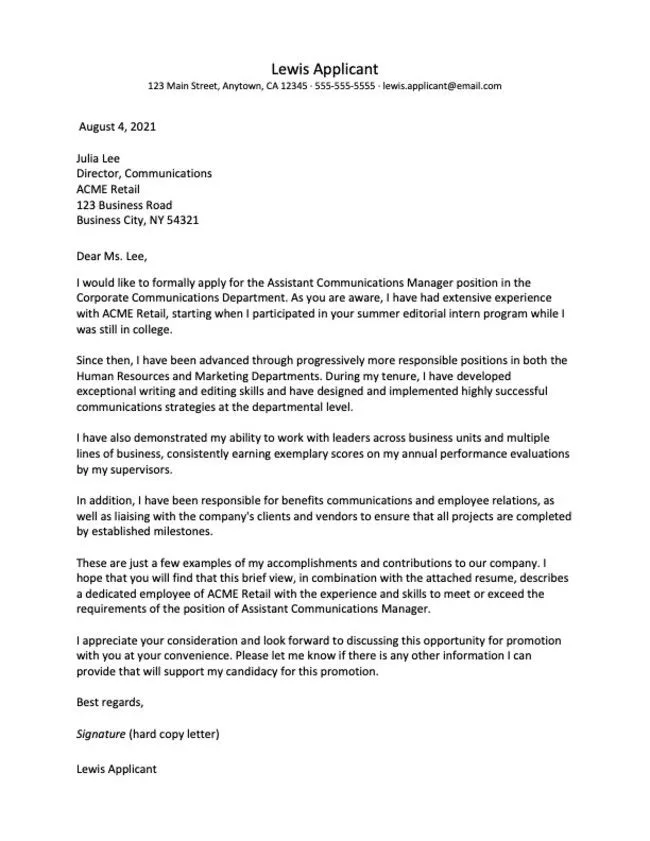 41212 internal cover letter templates examples