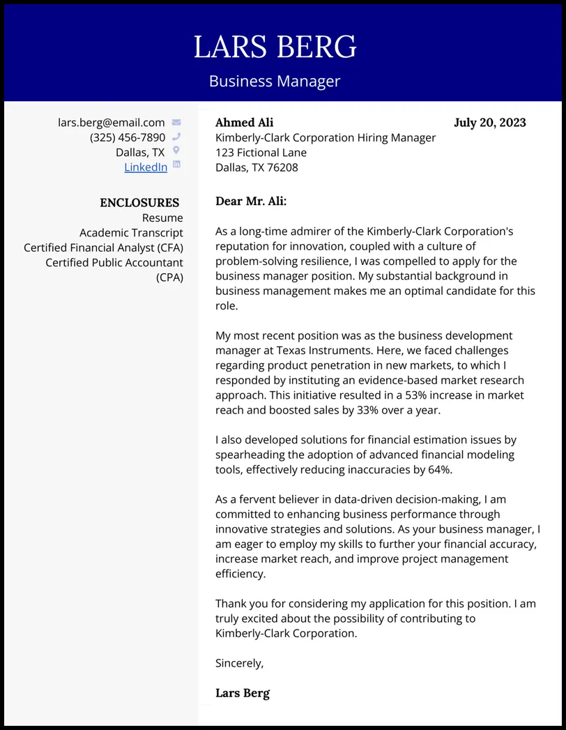 41214 cover letter formatting