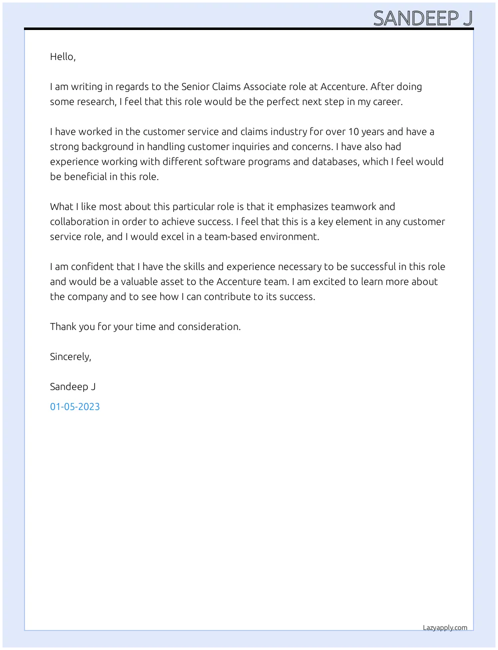41218 cover letter template