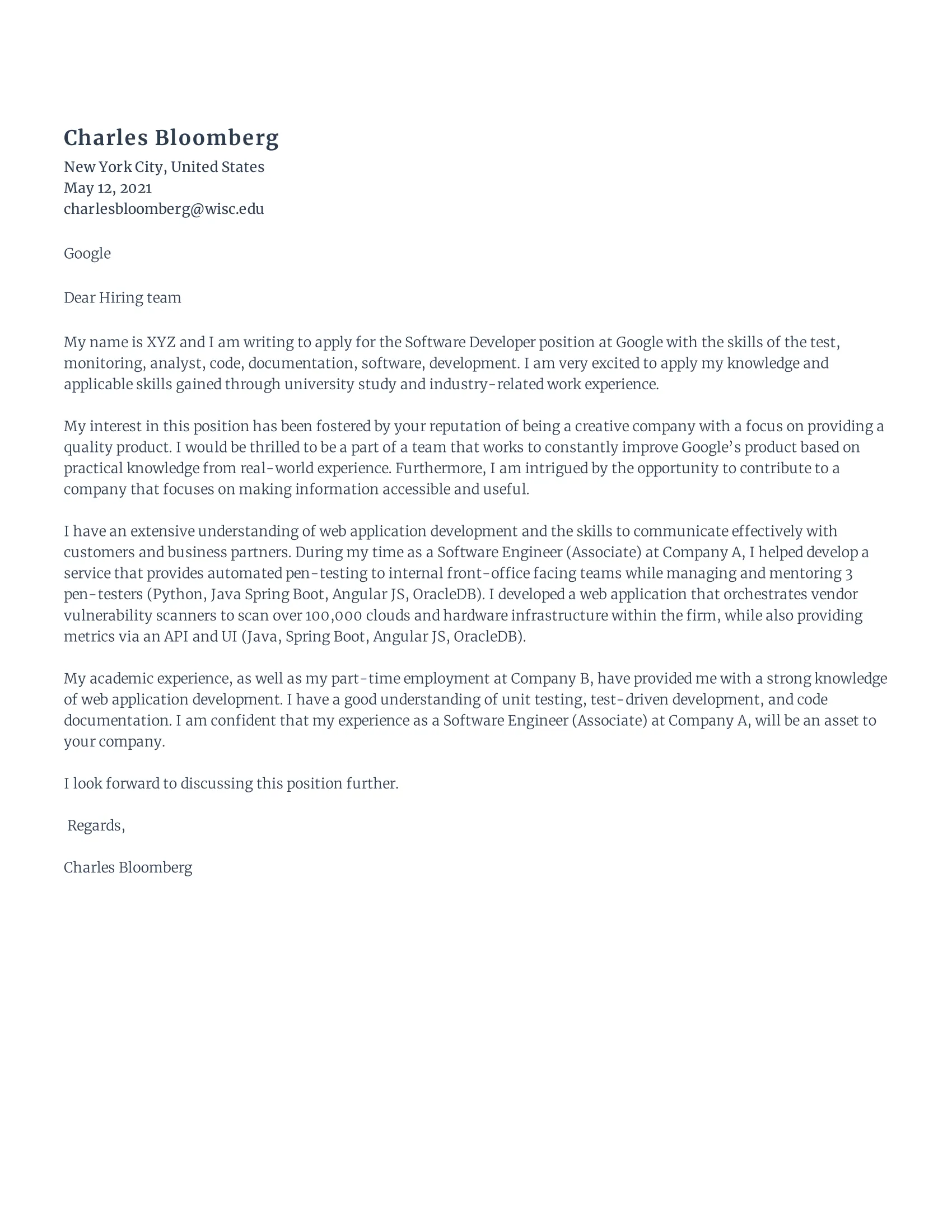 41229 cover letter software developer components