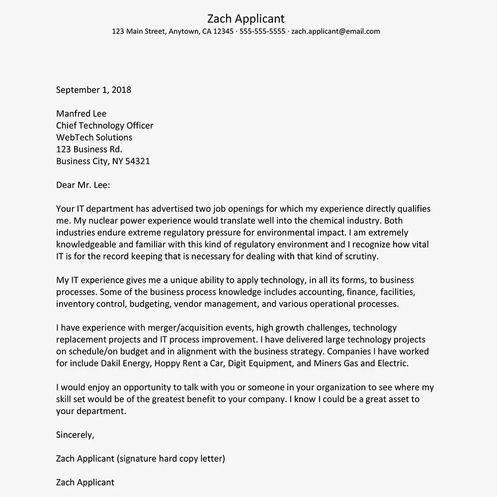 41231 tailoring cover letter