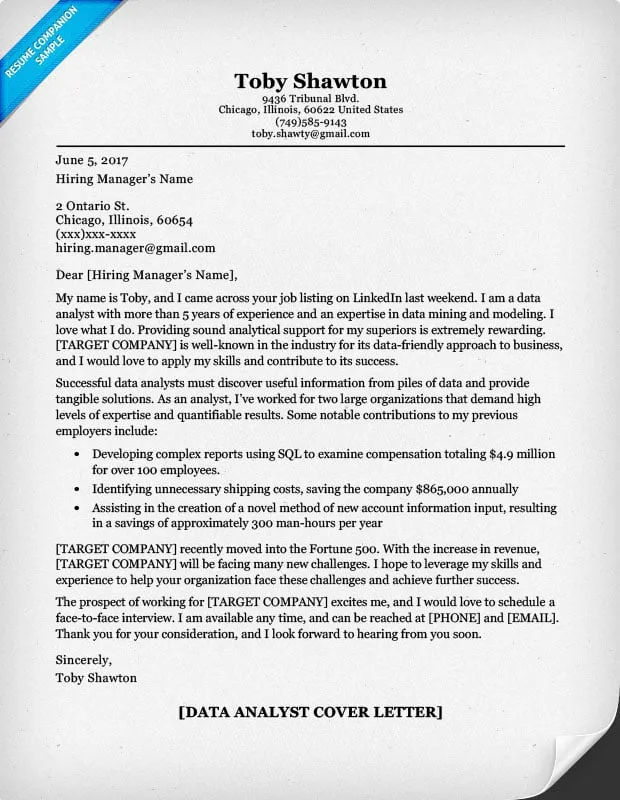 41234 it analyst cover letter elements