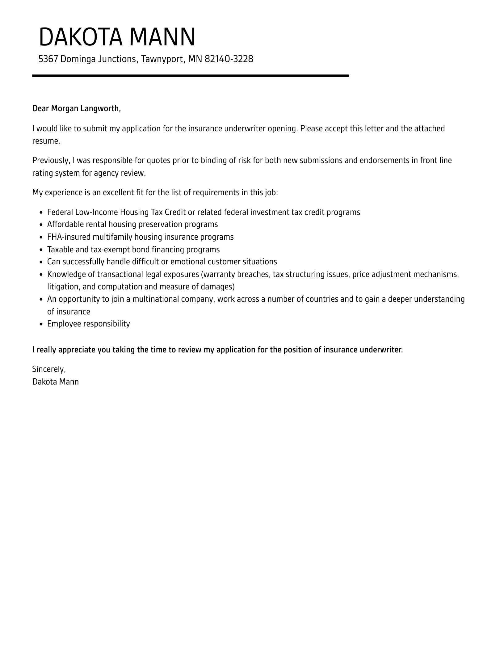 41235 cover letter insurance underwriter 3
