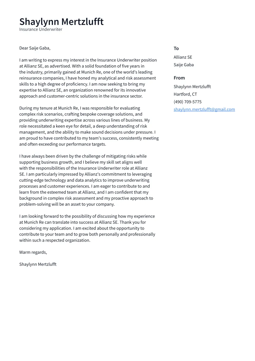 41235 cover letter insurance underwriter 7