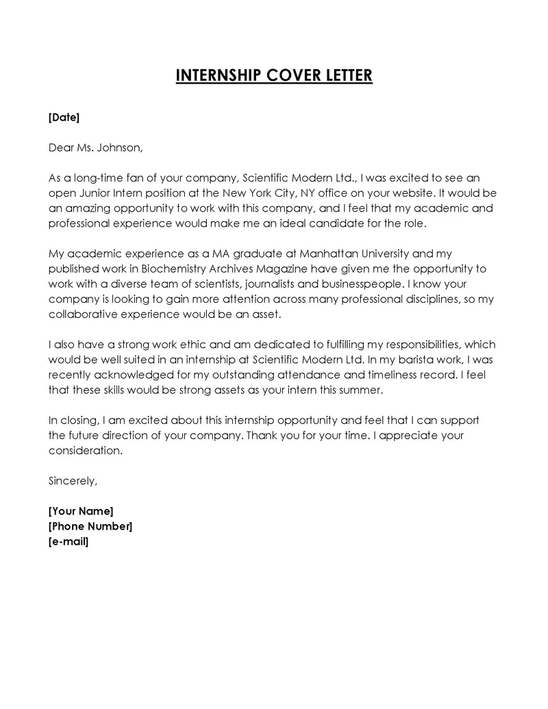 41243 value proposition cover letter