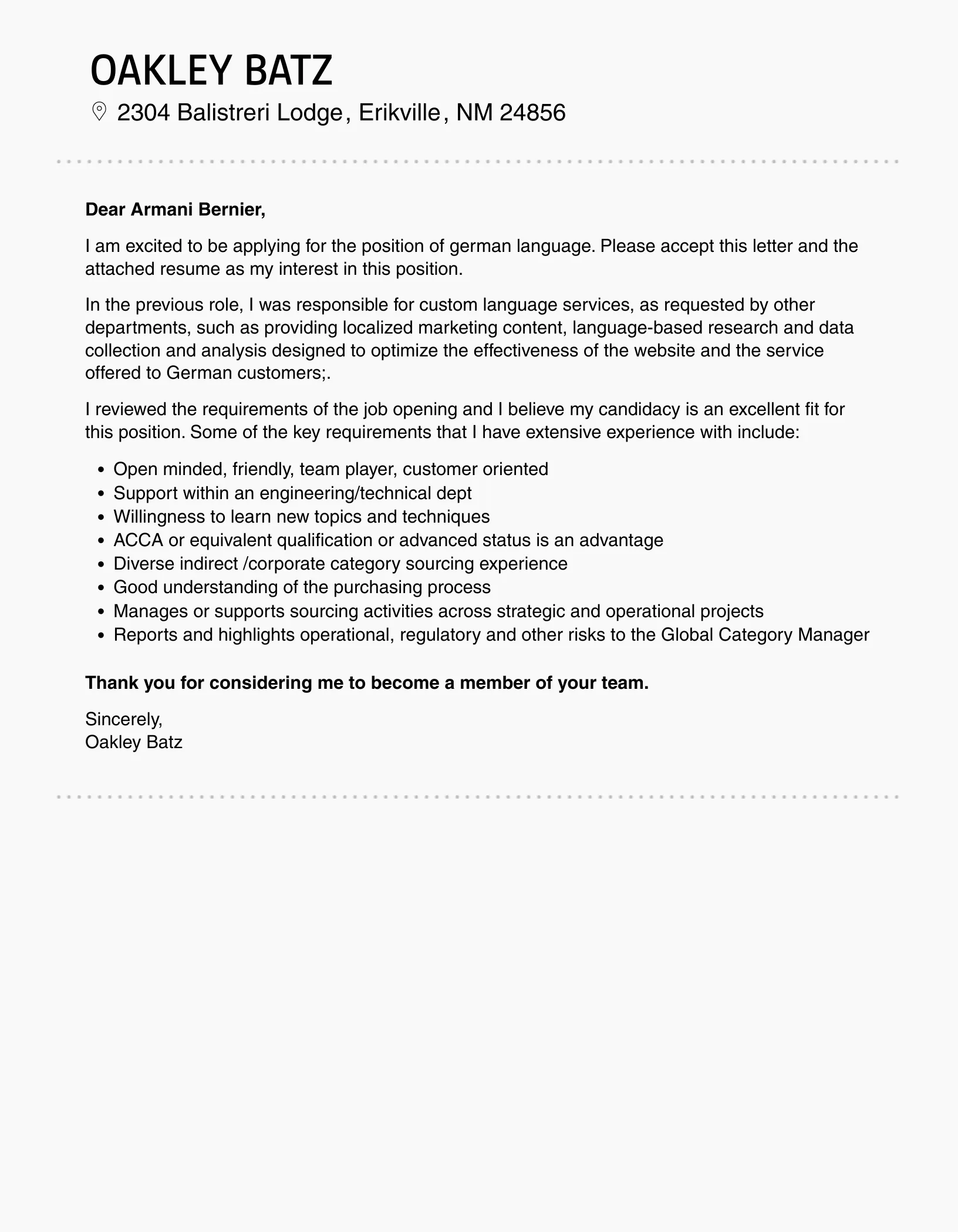 41253 german cover letter formatting