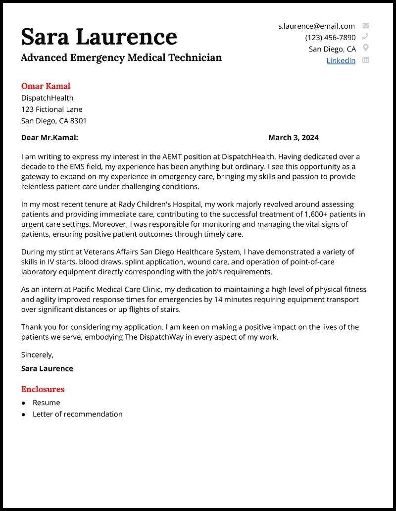 41269 emt cover letter formatting